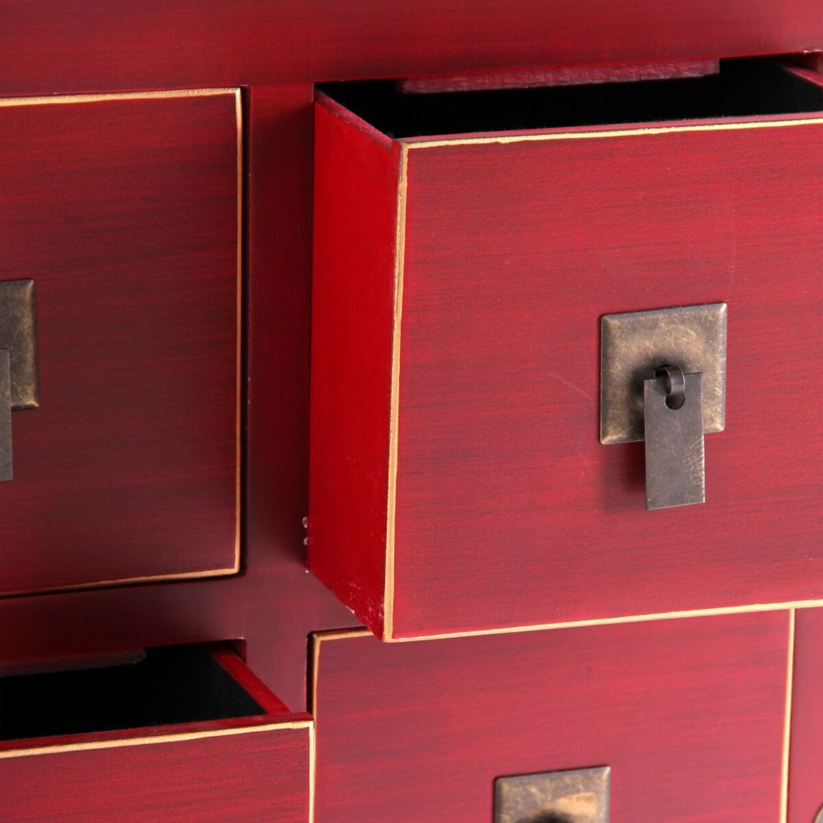 møbler ORIENTE Rød Træ Jern Træ MDF 130 x 24 x 50,5 cm
